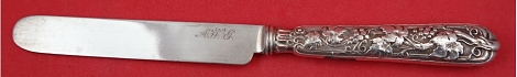 Dessert Knife HH  AS  repaired handle with Lion, anchor, G hallmark  7 1/4